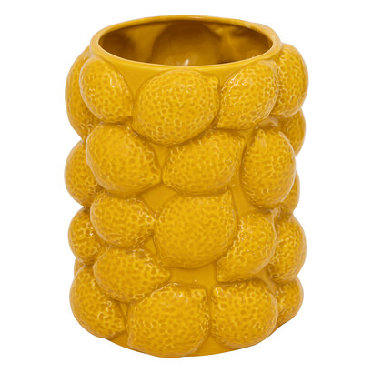 Vaso di limone "yuca" ceramica, giallo, h.18 cm