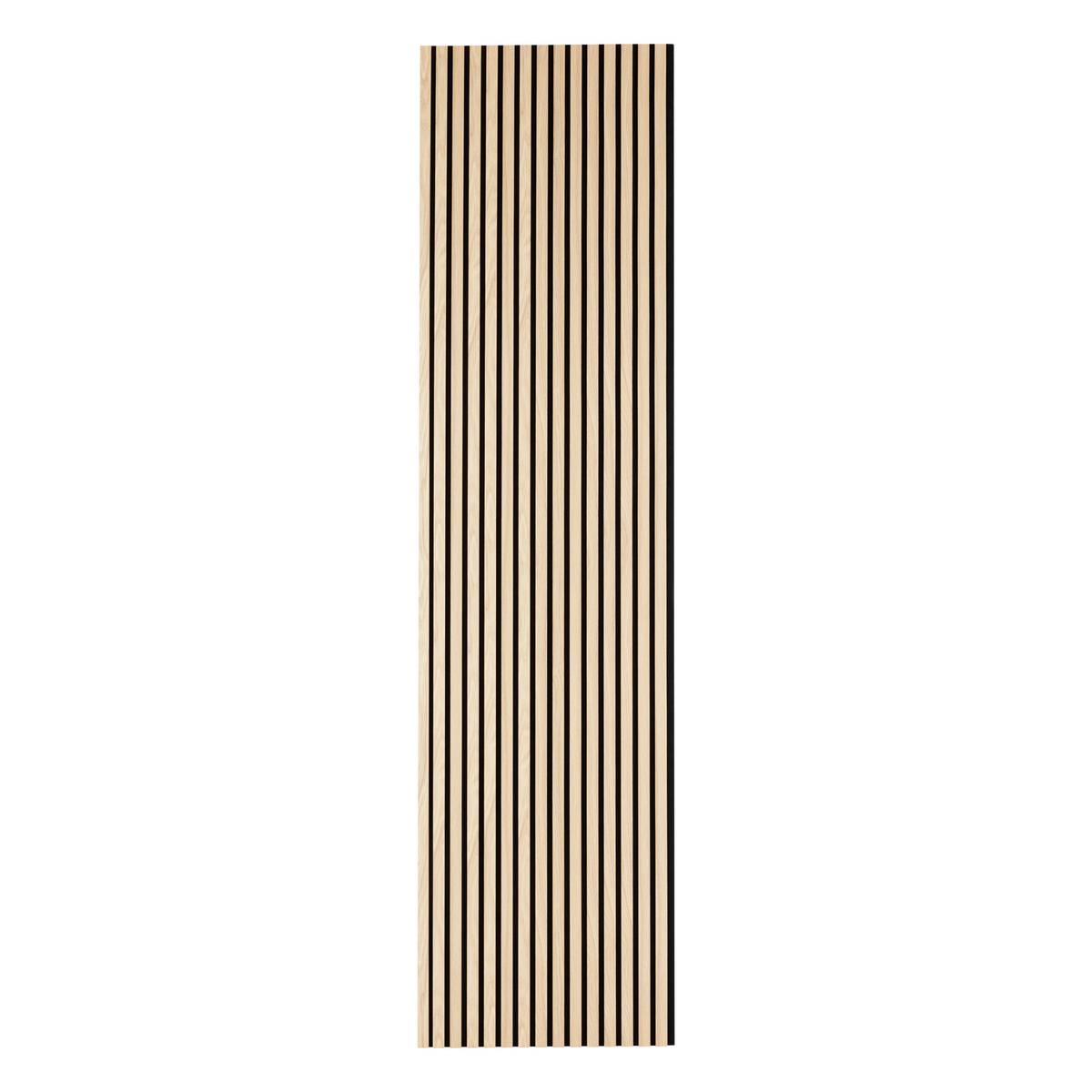 Pannello decorativo a listelli in legno "Colva" Effetto rovere chiaro, sfondo nero, 240x60 cm Effetto rovere chiaro / Sfondo nero