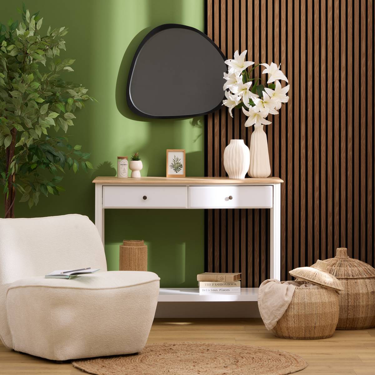 Pannello decorativo a listelli in legno "Colva"
