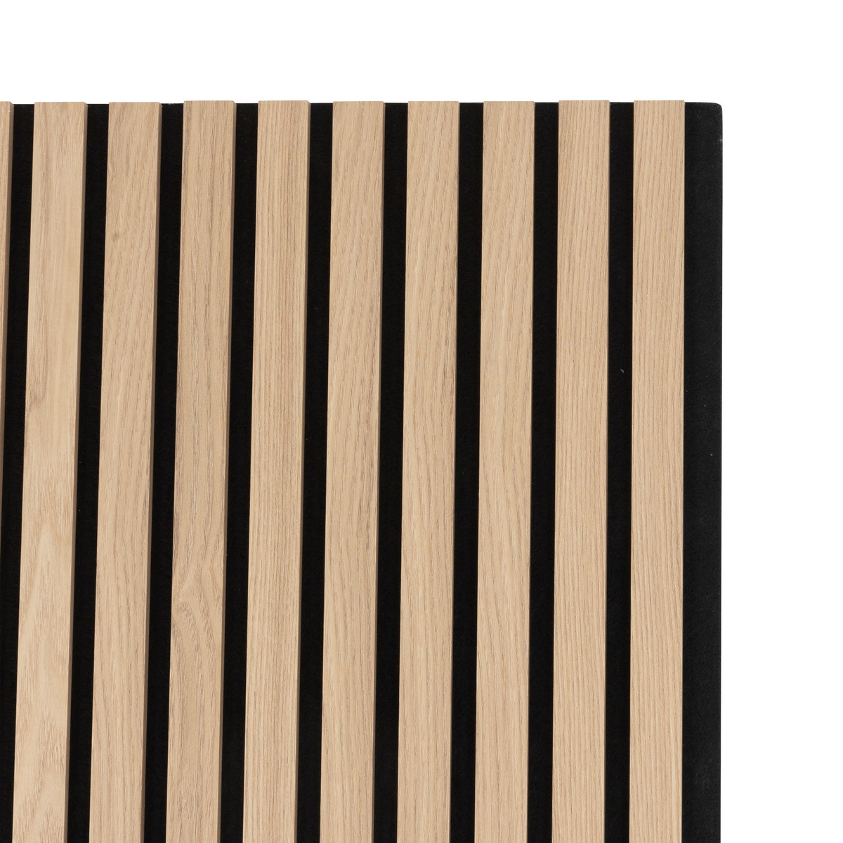 Set di 3 pannelli decorativi a listelli in legno Colva Effetto rovere chiaro, sfondo nero, 240x60 cm Effetto rovere chiaro / Sfondo nero