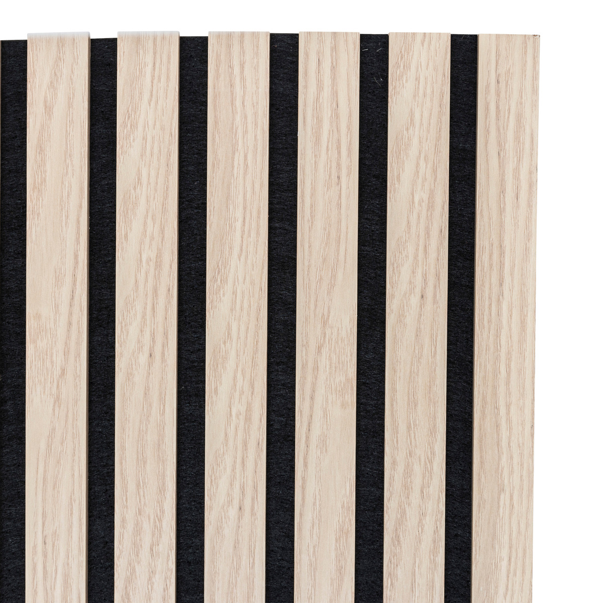 Set di 3 pannelli decorativi a listelli in legno Colva Effetto rovere chiaro, sfondo nero, 120x60 cm Effetto rovere chiaro / Sfondo nero