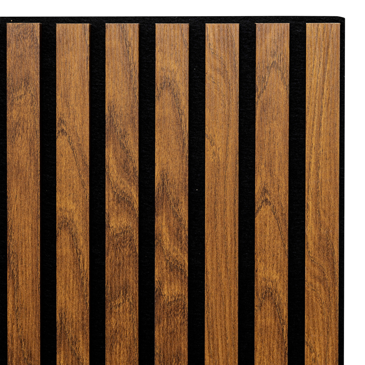 Set di 3 pannelli decorativi a listelli in legno Colva Effetto noce, sfondo nero, 60x60 cm Effetto noce / Sfondo nero