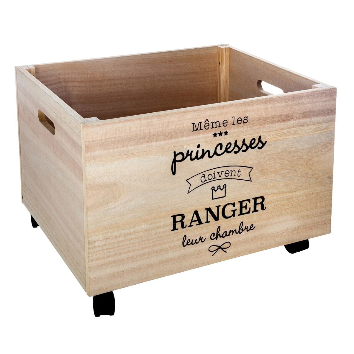 Coffre De Rangement Enfant Atmosphera Blanc Avec Roulettes - 75x30x114cm, Organisation Chambre